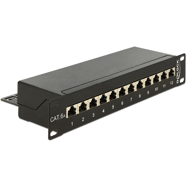 DELOCK 10" Patchpanel 12 Port Cat.6A schwarz