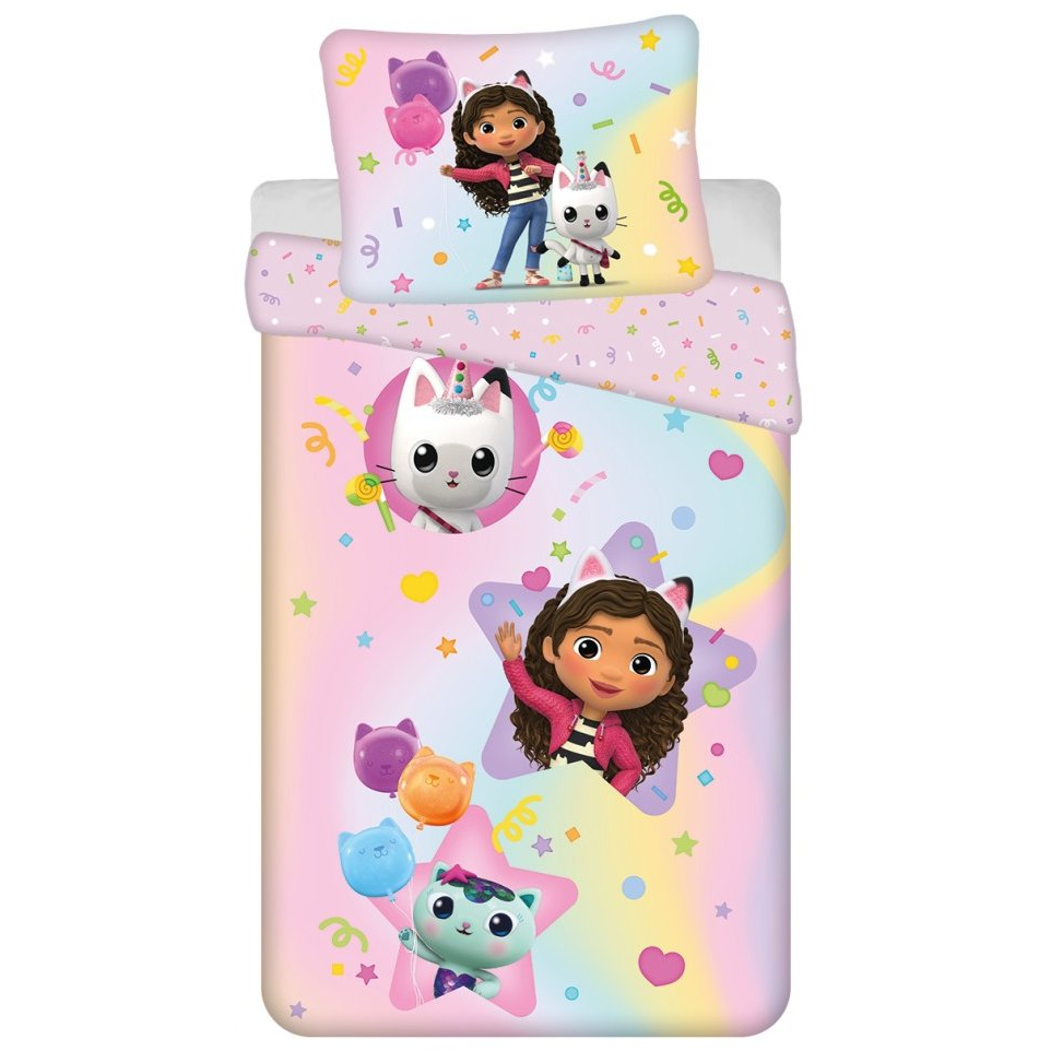Jerry Fabrics ágynemű, Gabby's Dollhouse Rainbow, 140 × 200, 70 × 90 cm (8592753040324)
