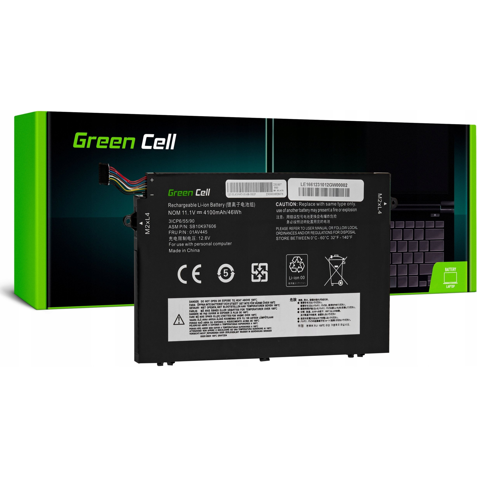 Green Cell Notebook akku GC-LE166 11.4 V 4100 mAh Lenovo (GREEN-LE166)