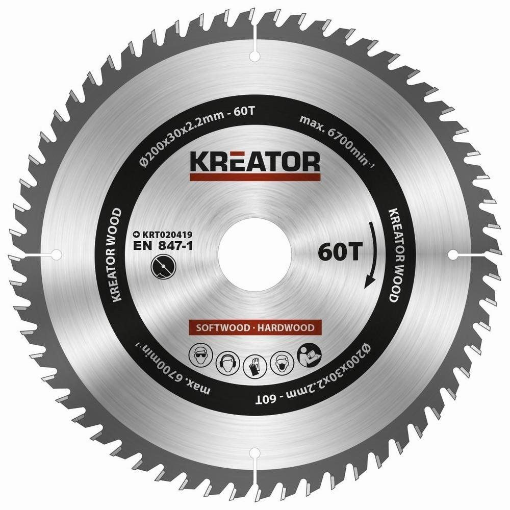 Kreator KRT020419 - fűrészlap 200 mm, 60T (KRT020419)