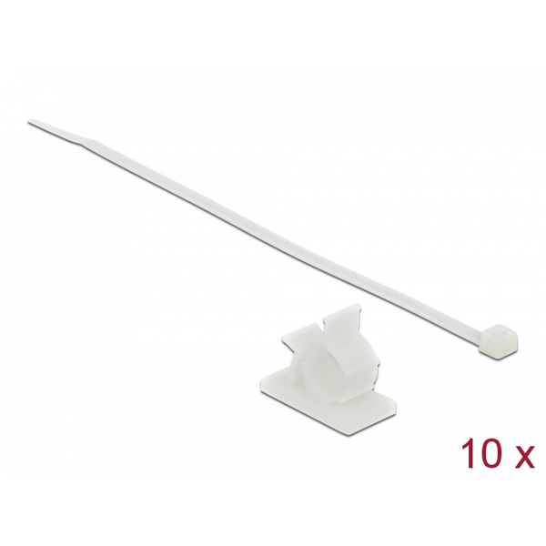 DELOCK Kabelklemme 37 x 18 mm mit KBI  L 300 x B 4,8 mm weiß