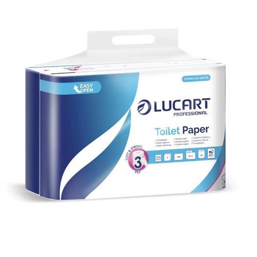 Lucart Cash and Carry Strong 3.24, 3 rétegű, kistekercses, 24 tekercs toalettpapír fehér (811C78) (811C78)