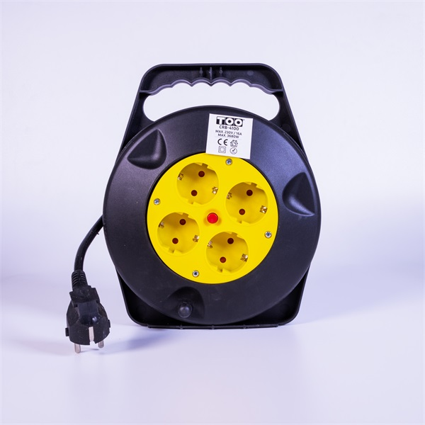 TOO CRB-4100Hosszabbító 4 aljzatos Kábeldob 10m - Fekete (CRB-4100)