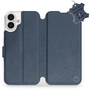 Mobiwear Apple iPhone 16 Plus kék bőr flip tok - L_NBS