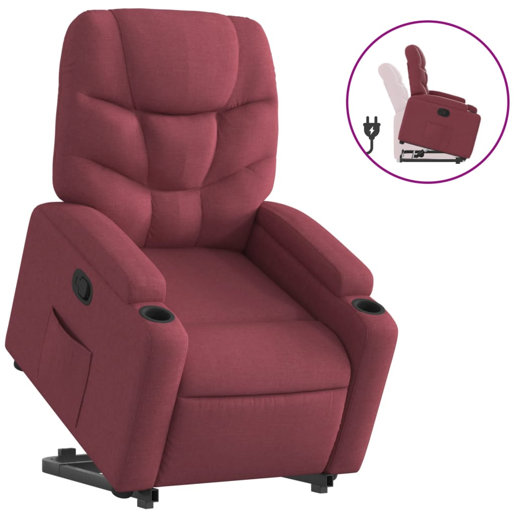 bordó szövet felállást segítő dönthető fotel (3204599)