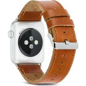 dbramante Copenhagen Apple Watch 42/44mm szíj - sötét nyereg barna/ezüst bőr