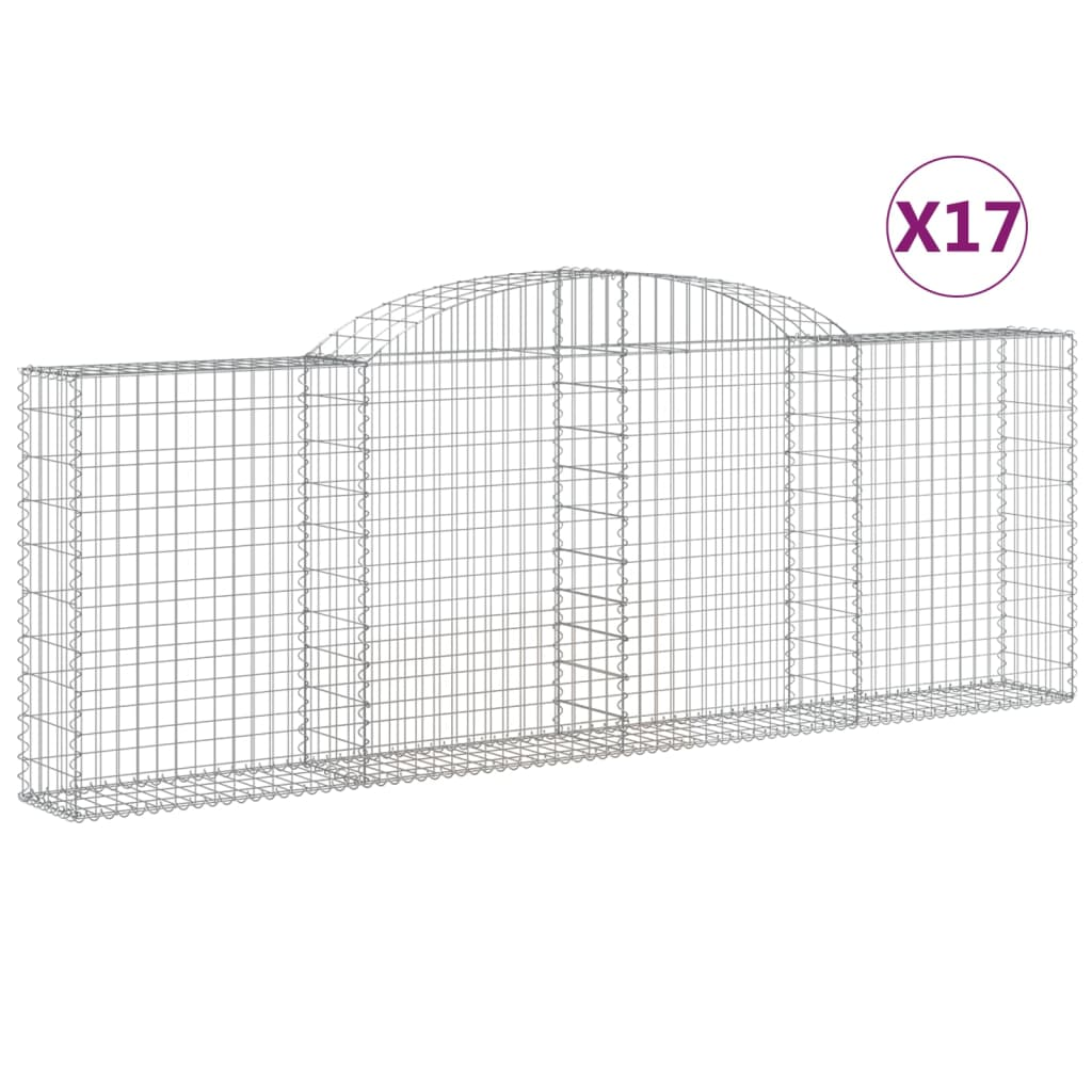17 db íves horganyzott vas gabion kosár 300 x 30 x 100/120 cm (3146534)