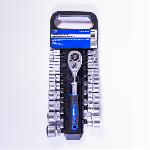 Iris Tools SS-020-018 Dugókulcs készlet racsnis karral 3/8