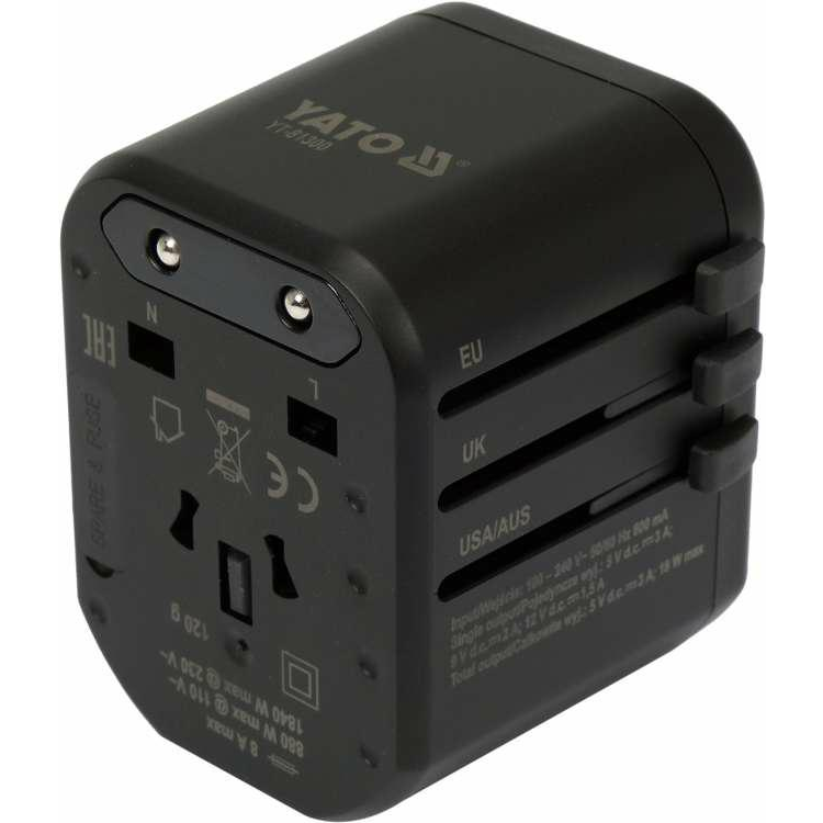 USB UNIVERSAL UTAZÓ ADAPTER, USB-C 18W (YT-81300)