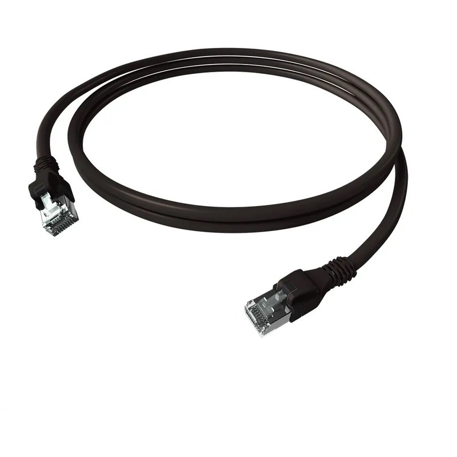 Easylan CPP1OSASAS0100 RJ45 Hálózati kábel, patchkábel CAT 6A S/FTP 10.00 m Fekete Kettős árnyékolás, Halogénmentes, Lángálló 1 db (21.15.2496)