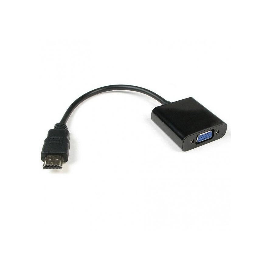 Techly HDMI - VGA+3.5mm M/F 0,15 M Fekete (IDATA-HDMI-VGA2A)