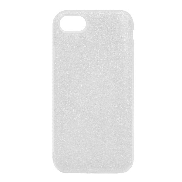 Szilikon telefonvédő (műanyag belső, csillogó hátlap) EZÜST [Apple iPhone SE 3 (2022)] (5996591005935)