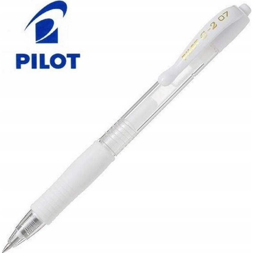 Pilot G-2 Nyomógombos Zselés Toll - 0.7 mm, Pasztell Fehér (549752)
