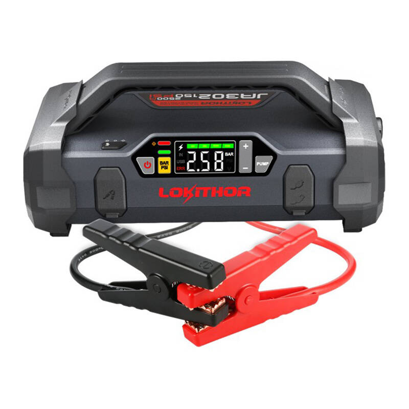 Lokithor JA302 Jump Starter Autós indító 2500A - 76Wh + Kompresszor - Fekete (JA302)