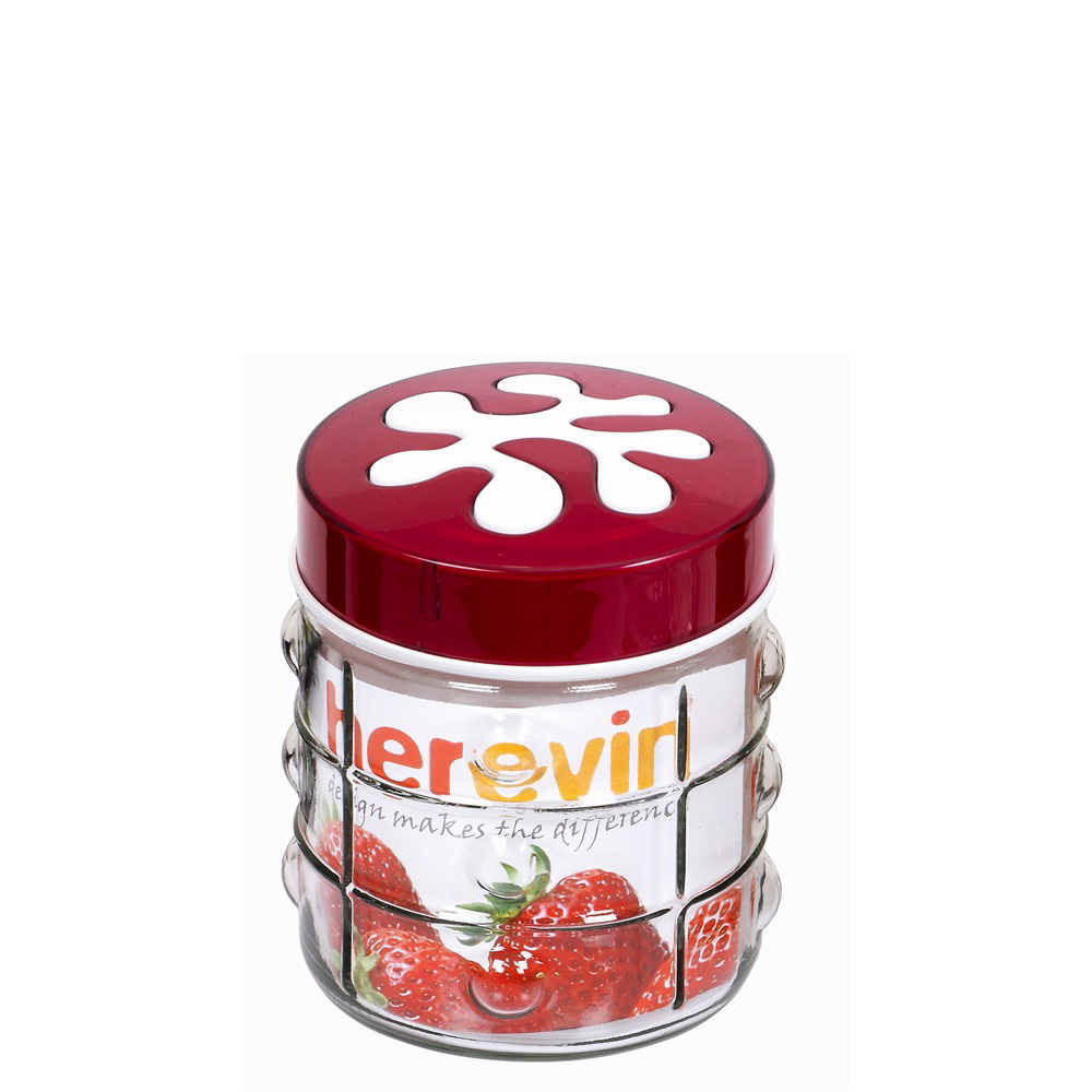 Iris 135901-000 Üveg Fűszertartó 1000ml - Piros / Lila / Zöld (135901-000)