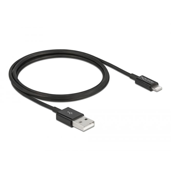 Delock 83002 USB - Lightning adat- és töltőkábel 1m fekete