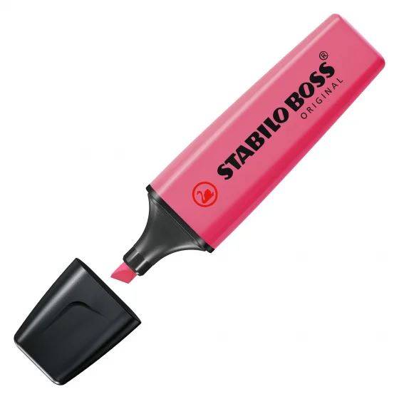 STABILO BOSS ORIGINAL zvýrazňovač 1 kusov Hrot dláta Ružová