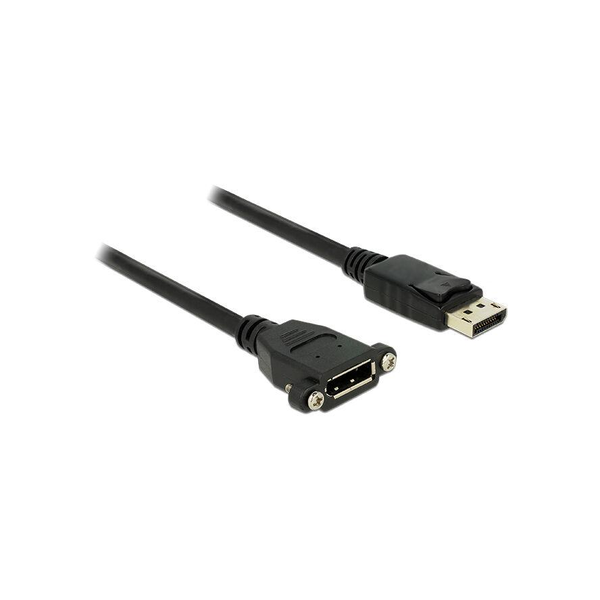 DELOCK Displayport Kabel DP -> DP St/Bu 1.00m schwarz