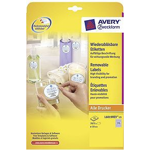 Avery L6019REV-25 10mm visszaszedhető 7875db-os köretikett (L6019-25)