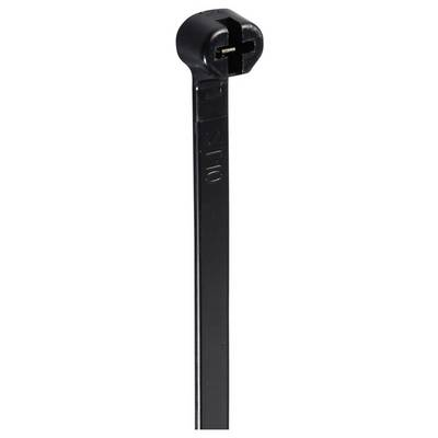 TRU COMPONENTS TC-12814200 Kábelkötöző 370 mm 7 mm Fekete Fém nyelvvel, UV időjárásálló 100 db (TC-12814200)