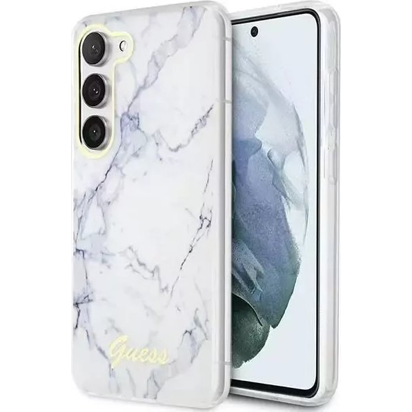 Guess Marble Samsung Galaxy S23+ hátlap tok , fehér (187768963)