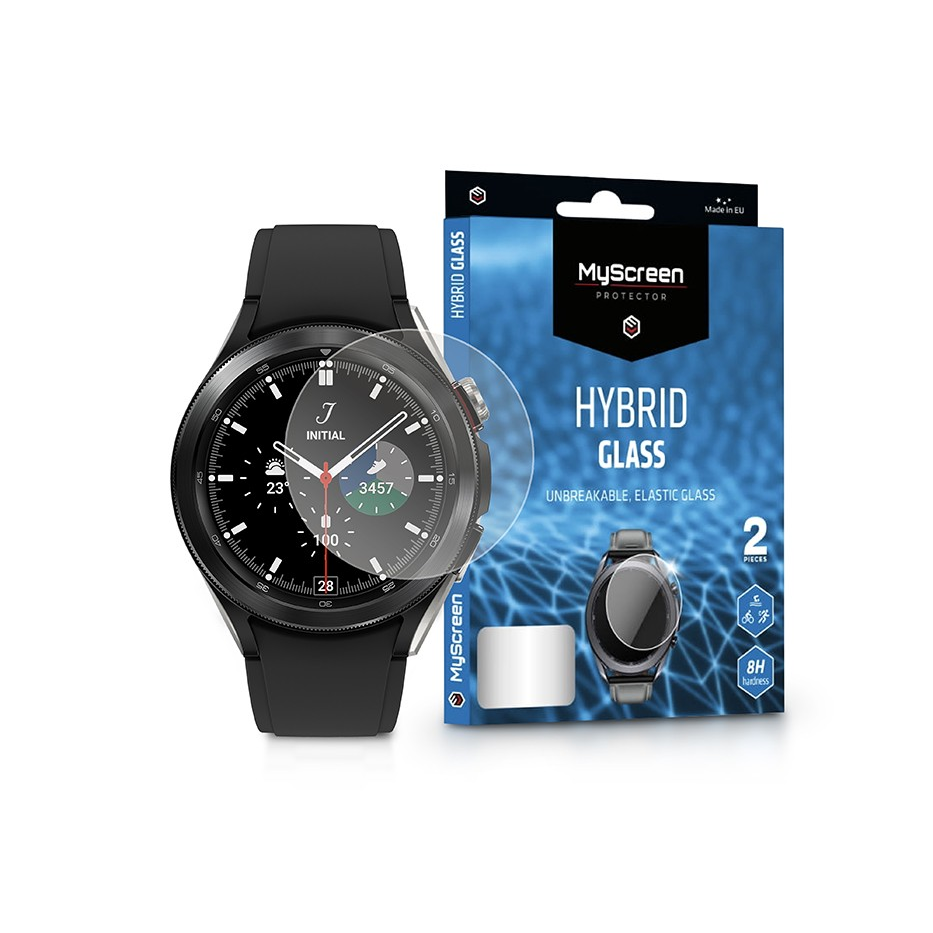 Samsung Galaxy Watch 4 Classic (46 mm) rugalmas üveg képernyővédő fólia - MyScreen Protector Hybrid Glass - 2 db/csomag - transparent (LA-2288)