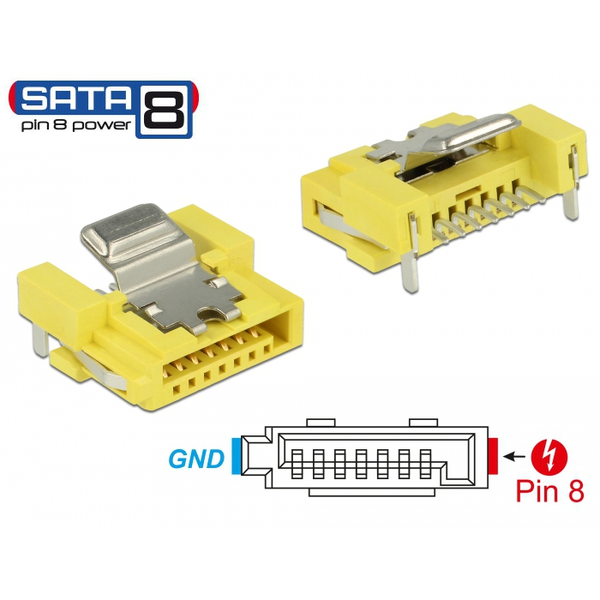 Steckverbinder SATA 6 Gb/s Buchse 8 Pin Power