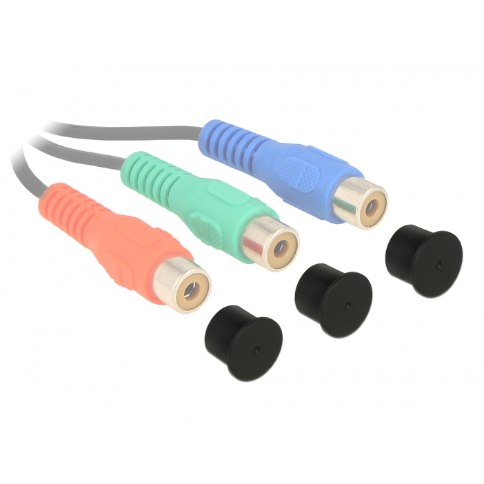 Delock 60168 RCA Porvédő - Fekete (10 db) (60168)