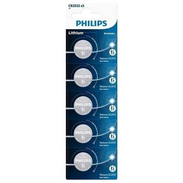 Philips Gombelem CR 2032 3 V 5 db Lítium Minicells