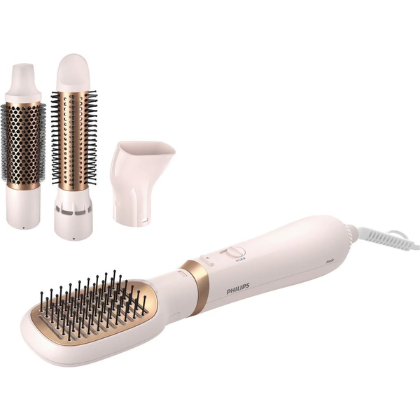Четка с горещ въздух Philips Series 3000 BHA310/00, 800 W, Йонна технология, 4 аксесоара, Диаметър на четката 38 мм, Настройка на температурата за грижа и студен въздух, Керамично покритие с арганово масло