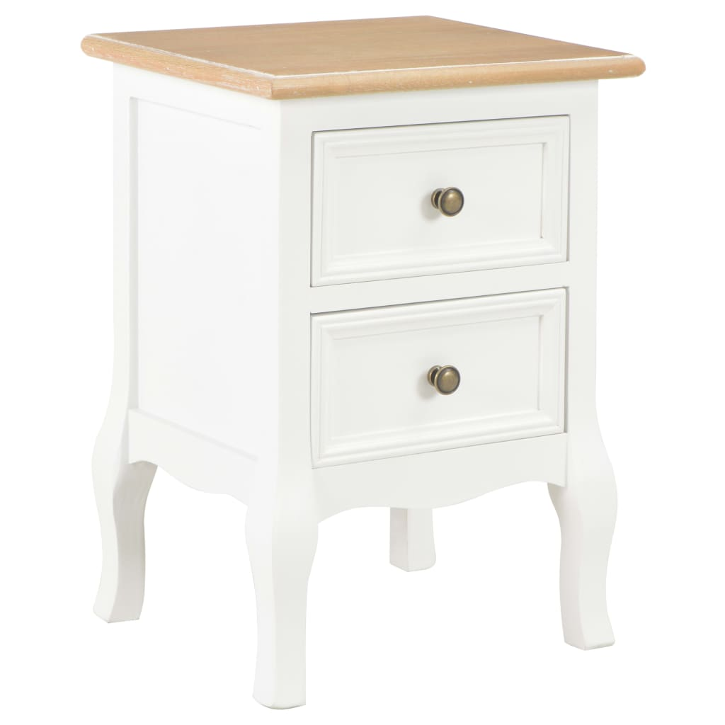 2 db fehér MDF éjjeliszekrény 35 x 30 x 49 cm (280037)