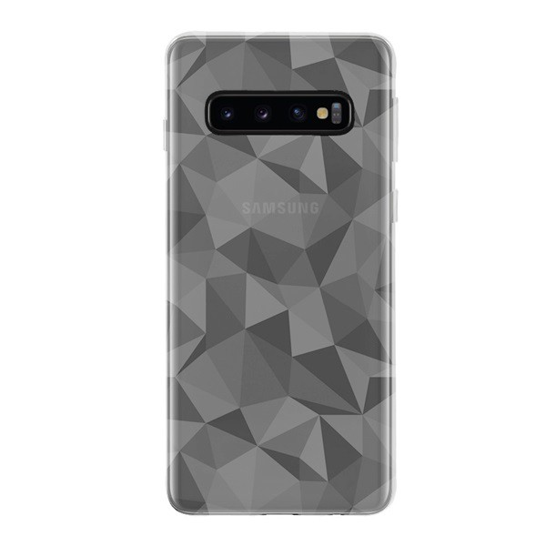 Szilikon telefonvédő (3D, gyémánt minta) ÁTLÁTSZÓ [Samsung Galaxy S10 (SM-G973)] (5996457845002)