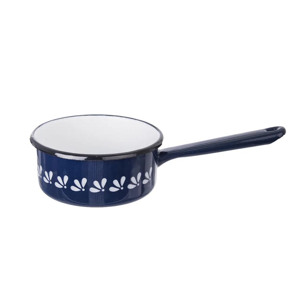 Orion MODROBÍLÁ zománcozott nyeles lábas 0,6 liter kék-fehér (113509) (orion113509)