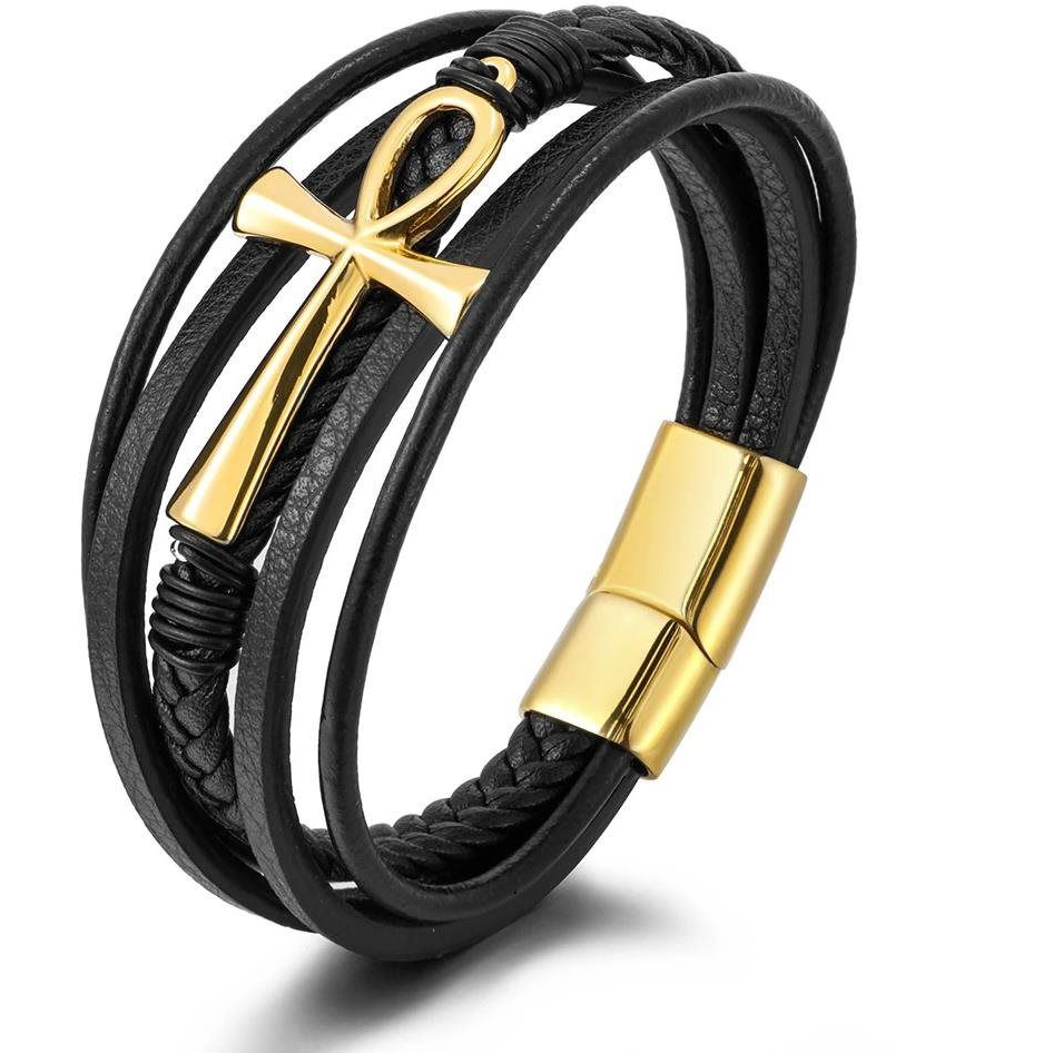 Predator Q1 bőr karkötő - AL19351 - 22 cm (17909)