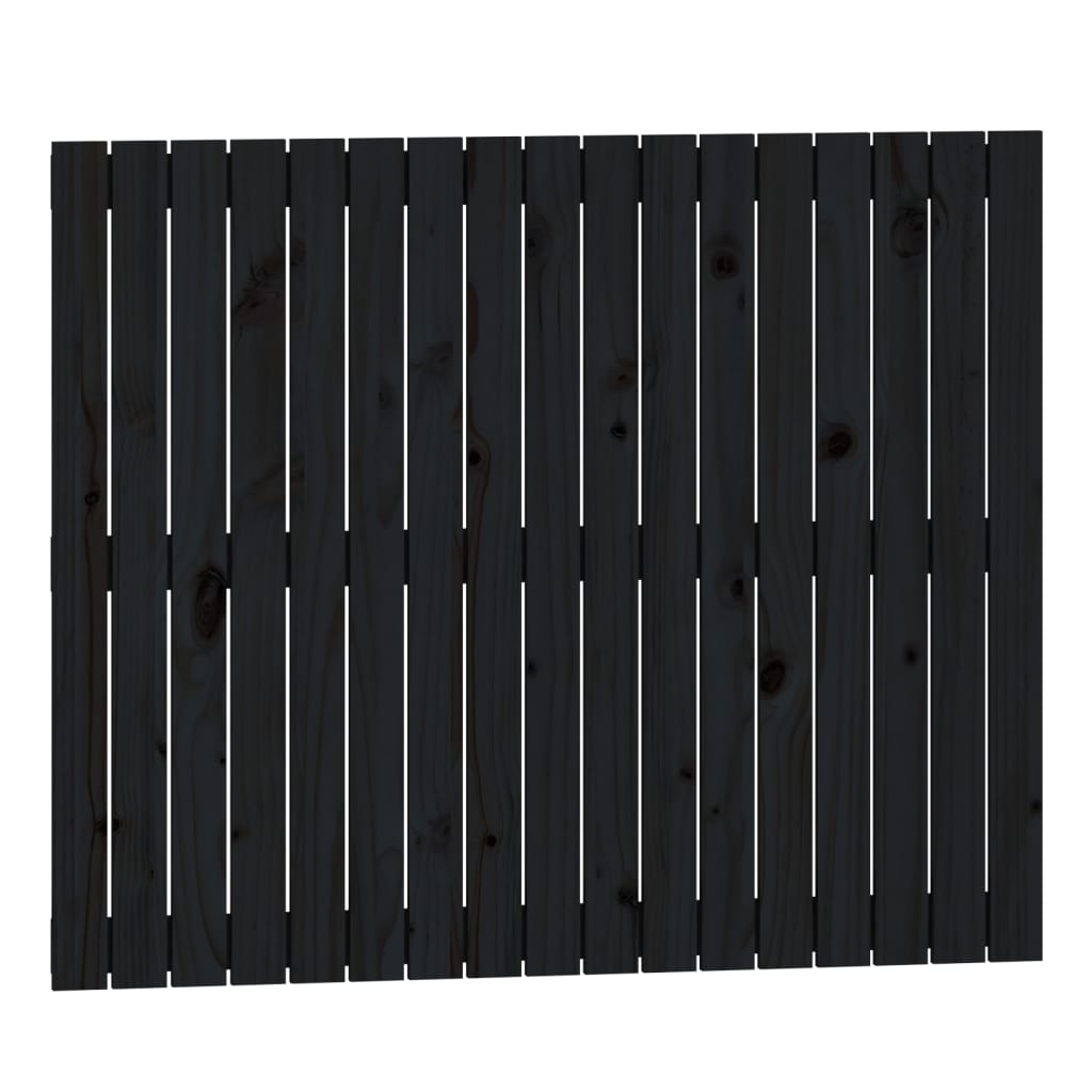 fekete tömör fenyőfa fali fejtámla 108x3x90 cm (824877)
