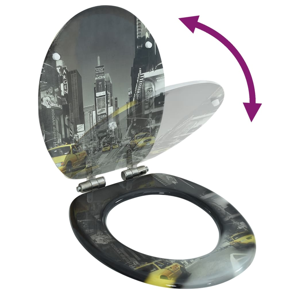 New York dizájnos MDF WC-ülőke lassan csukódó fedéllel (143932)