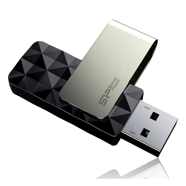 Silicon Power SP016GBUF3B30V1K Blaze B30, 16 GB, USB Type-A, 3.2 Gen 1, Capless, Black