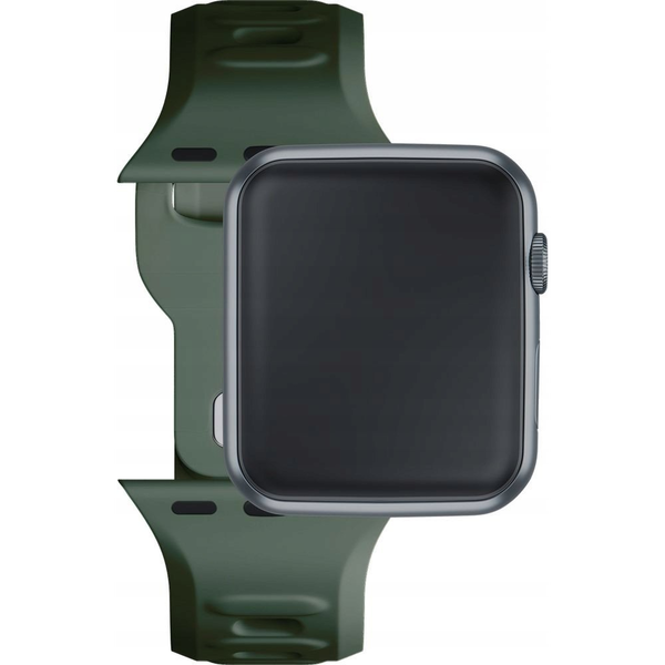 3mk Silicone Apple Watch S1/S2/S3/S4/S5/S6/S7/S8/S9/SE Okosóra Szíj 38/40/41mm - Sötétzöld