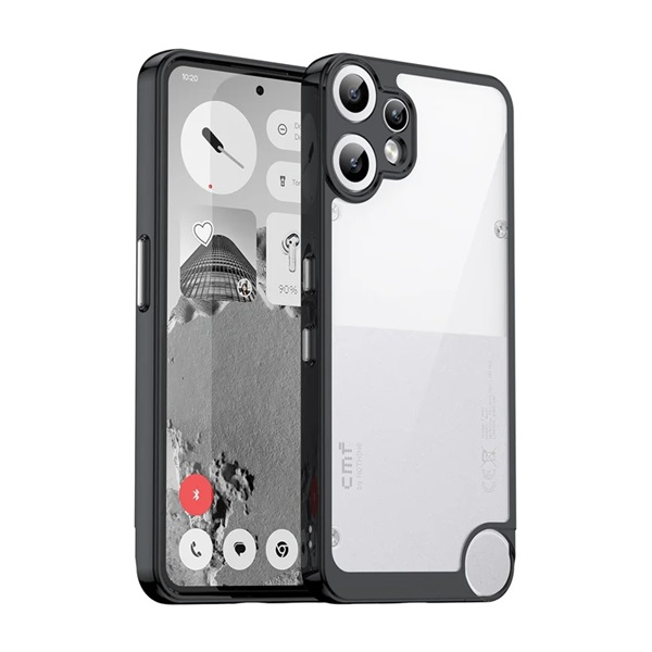 Szilikon telefonvédő (ütésállóság, átlátszó hátlap) FEKETE Nothing CMF Phone 2 Pro "Gigapack csomagolás" (GP-176266)