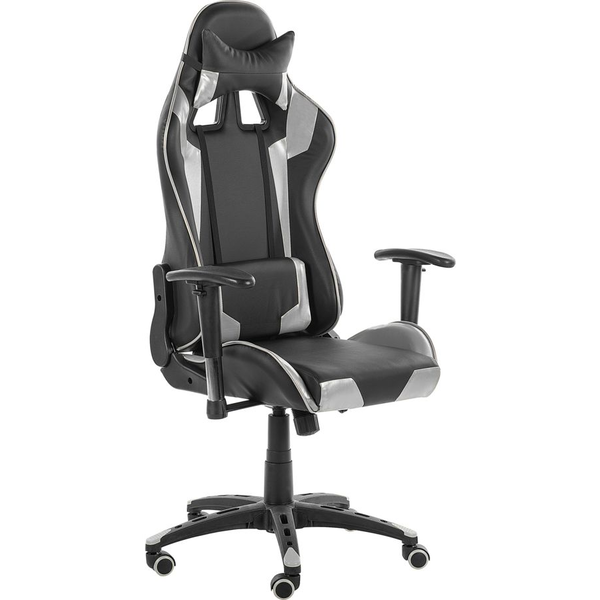 Beliani Knight Gaming Szék Ezüst/Fekete 171186