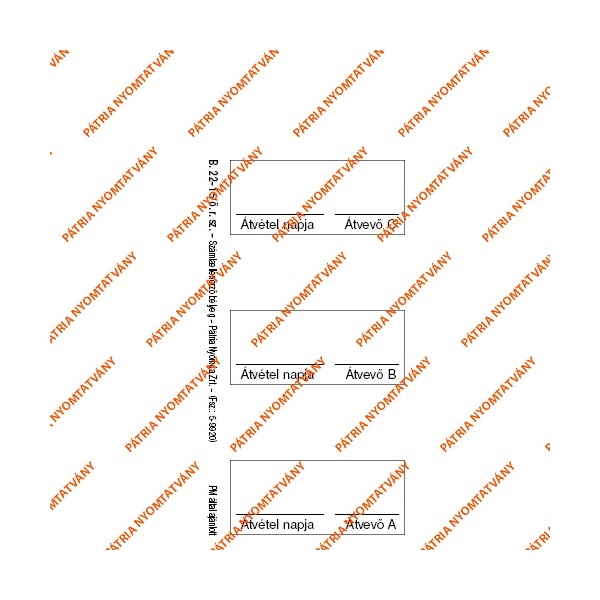 B.22-15/O 48x100mm 50lapos "Számlaellenőrző bélyeg" öntapadó nyomtatvány (B.22-15/O)