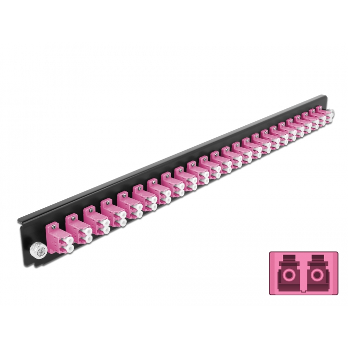 Delock 19 kötő doboz elsőpanele 24 porttal LC Duplex ibolya (43361) (43361)