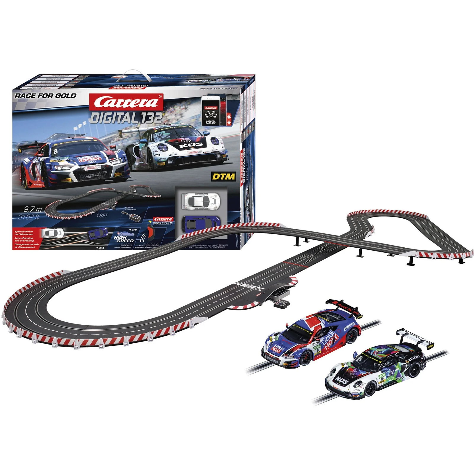 Carrera DIGTITAL 132 Race for Gold versenypálya 2db autóval 9,7m (20030040)