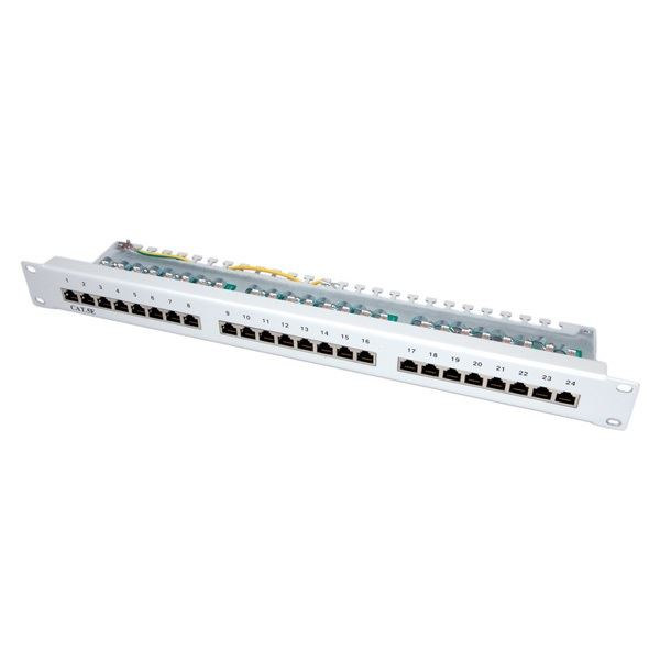 Value STP CAT5e 24port patch panel szürke (26.99.0329-5) (26.99.0329-5)