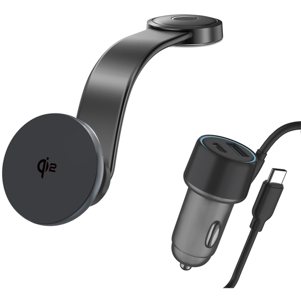4smarts Qi2 Car Charging Set grey