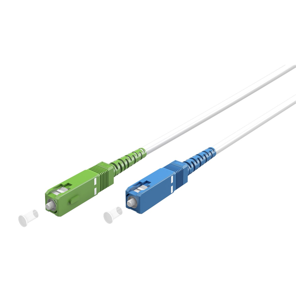 LWL Glasfaserkabel Goobay SC-APC/SC-UPC OS2 9/125µm 0,5m White