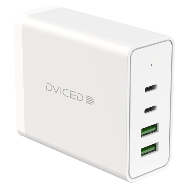 Dviced DV211001 100W 2xUSB/2xType-C GaN fehér asztali töltő (DV211001)
