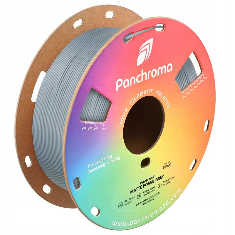 Polymaker CA04020 Panchroma™ Matte 3D nyomtatószál PLA műanyag Matt, alacsonyabb műanyag tartalom 1.75 mm 1000 g Fossil Grey, Szürke 1 db (CA04020)