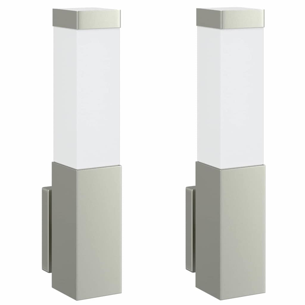 Kültéri Fali Lámpák 2 pcs Ezüst 10.5 x 6 x 35 cm