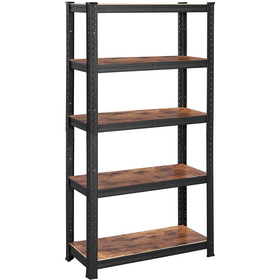 Dochtmann Polc, ipari, 150 × 75 × 30 cm, 5 polc, barna-fekete (81015)